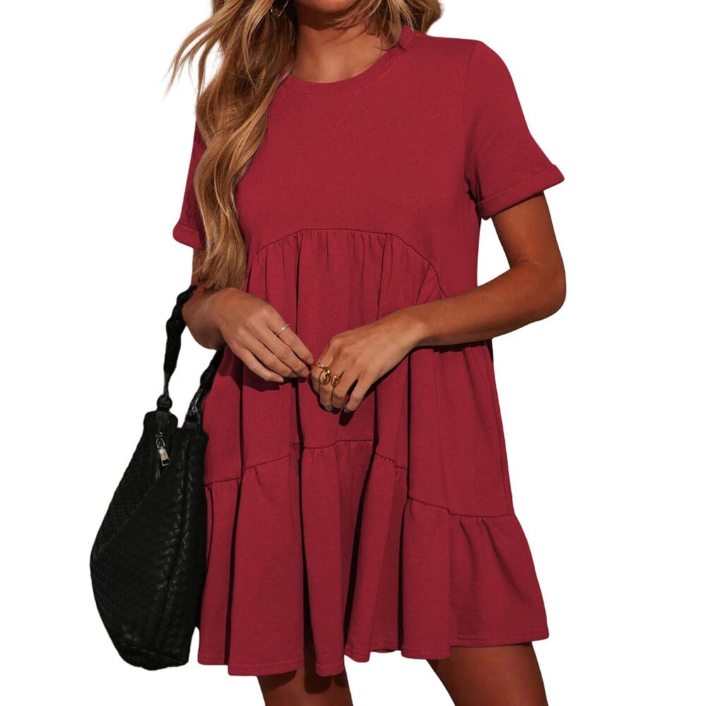4843 Casual Dresses Short Sleeve Beach Mini Dress Summer Plus Size Baby